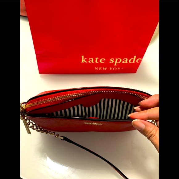 ❤️ SOLD Kate Spade Red Leather ❤️ Crossbody Bag - Picture 10 of 13